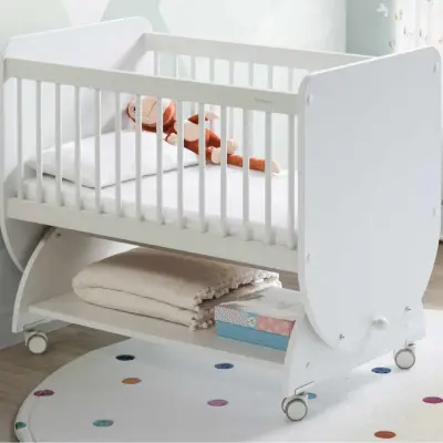 Babywhen Pratik Sallanır Bebek Sepet Beşik 50x90cm Beyaz (1)