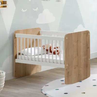 Babywhen Pratik Sallanır Mini Bebek Beşik 50X90 cm Ahşap - 4