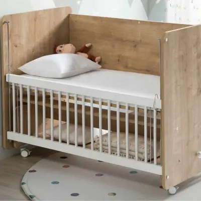 Babywhen Pratik Sallanır Tekerlekli Anne Yanı Bebek Beşik 60X120 Ahşap (1)