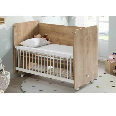 Babywhen Pratik Sallanır Tekerlekli Anne Yanı Bebek Beşik 60X120 Ahşap - 9