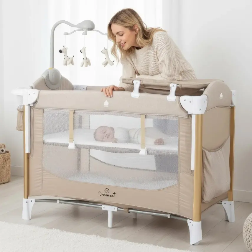 Bagi Dreamcot Anne Yanı Oyun Parkı 70x110 cm Beige - 2