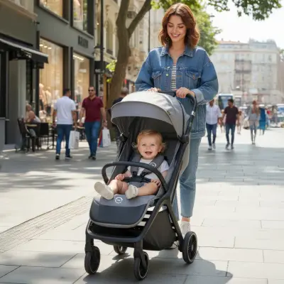 Bagi Taxi Tek Elle Katlanabilir Ultra Hafif Travel Sistem-Seyahat Sistem Bebek Arabası Grey - 18