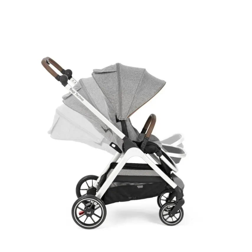 Bagi Techno Autofold Çift Yönlü Kolay Katlanabilir Bebek Arabası Gri - 4