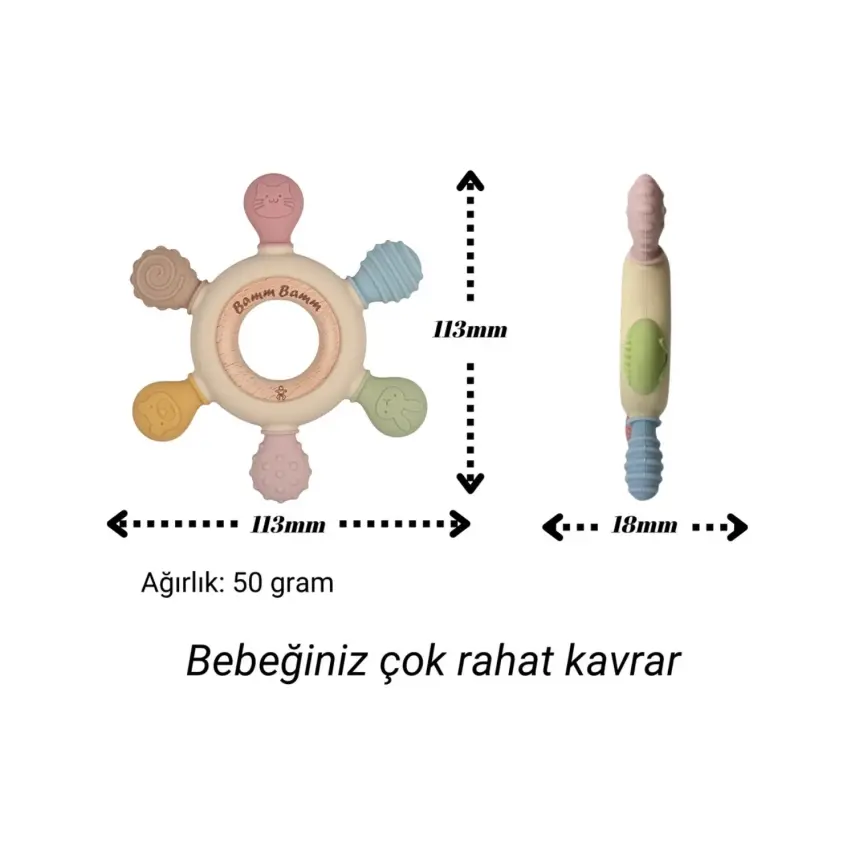 Bamm Silikon Bebek Diş Kaşıyıcı - 4