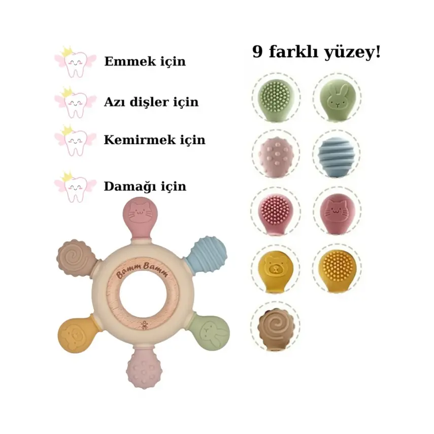 Bamm Silikon Bebek Diş Kaşıyıcı - 5