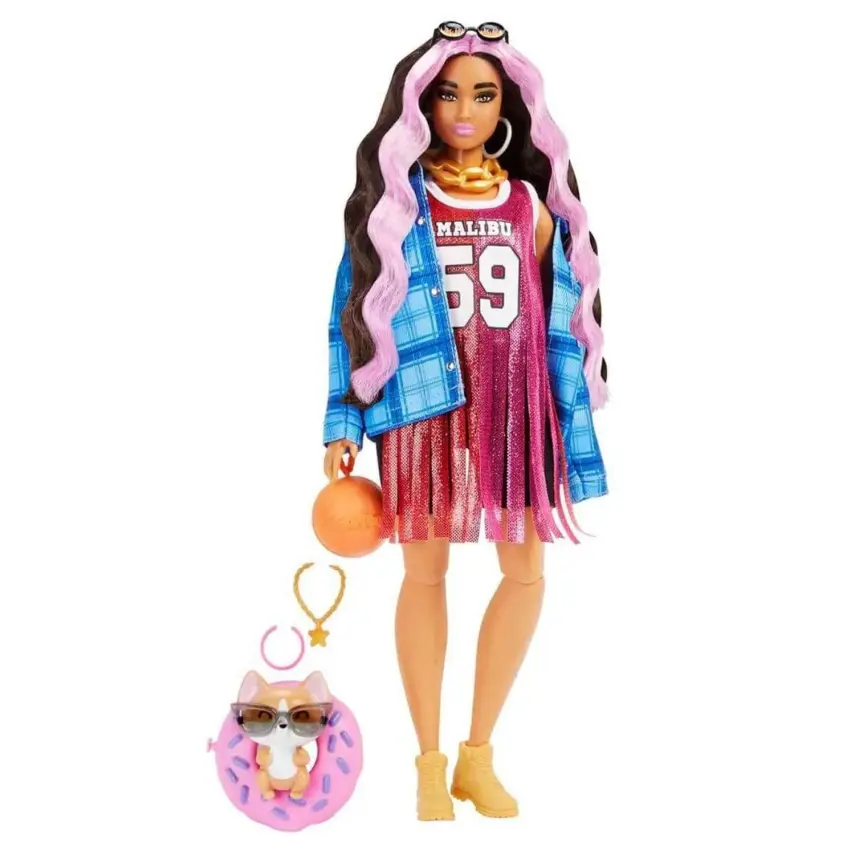 Barbie Extra Ekose Ceketli Bebek - 1