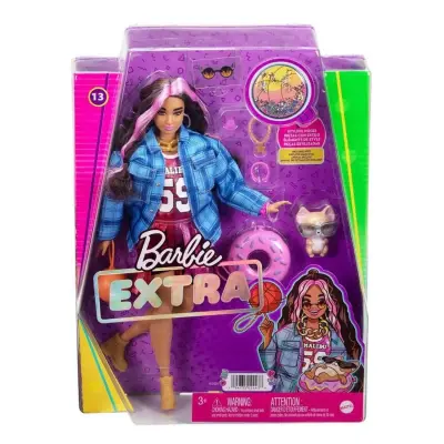 Barbie Extra Ekose Ceketli Bebek - 4