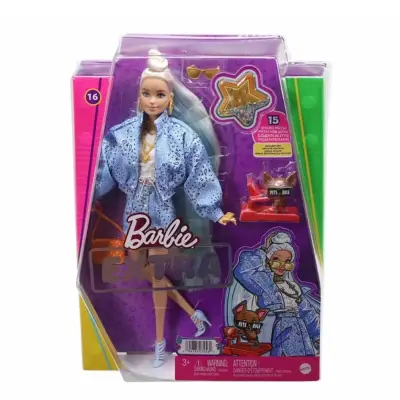 Barbie Extra Mavi Takımlı Bebek - 5