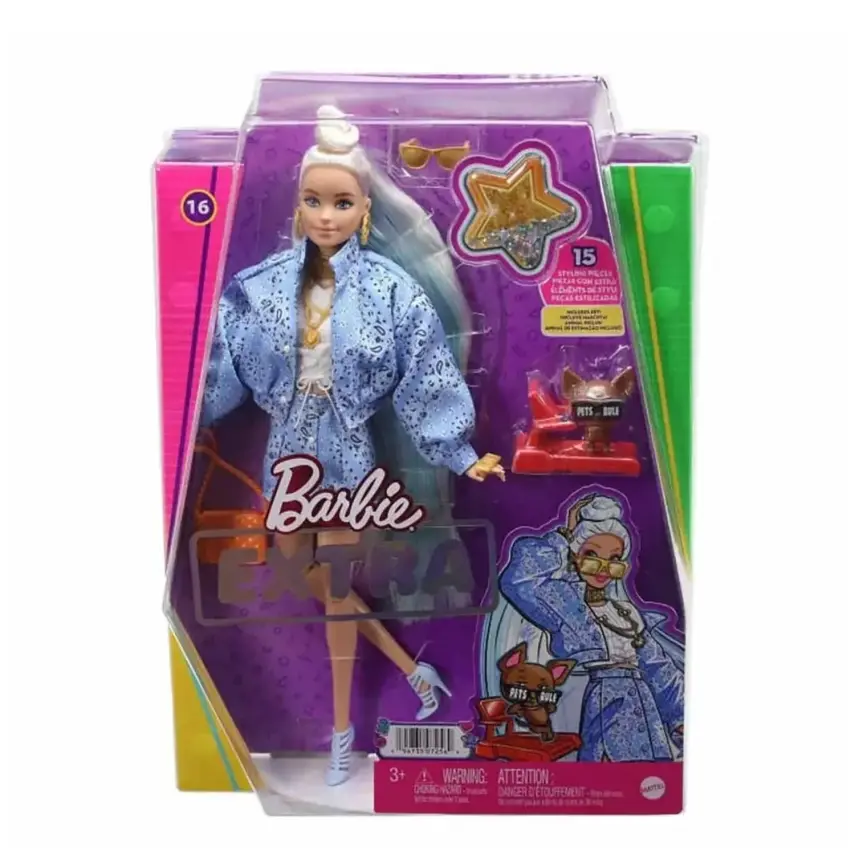 Barbie Extra Mavi Takımlı Bebek - 5