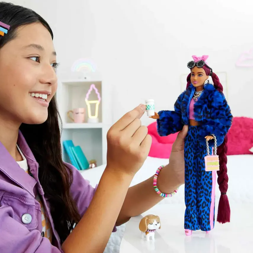 Barbie Extra Pembe Bandanalı Bebek - 4