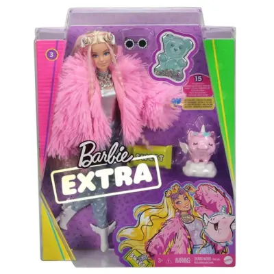 Barbie Extra Pembe Ceketli Bebek - 7