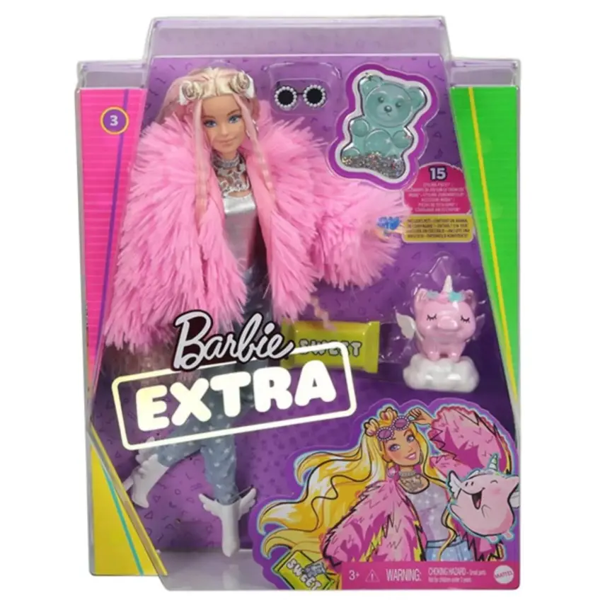 Barbie Extra Pembe Ceketli Bebek - 7