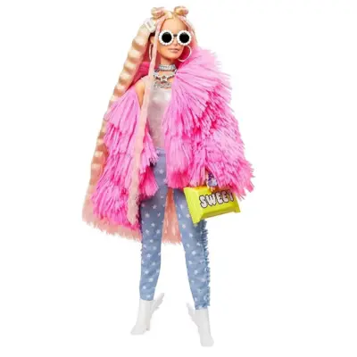 Barbie Extra Pembe Ceketli Bebek - 6