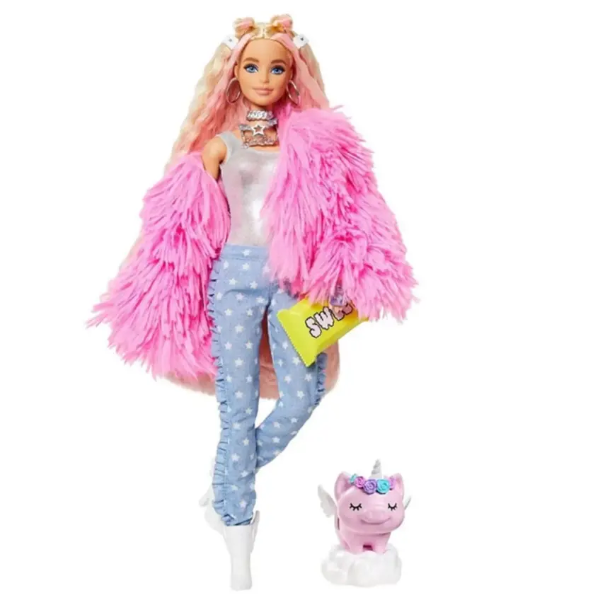 Barbie Extra Pembe Ceketli Bebek - 1