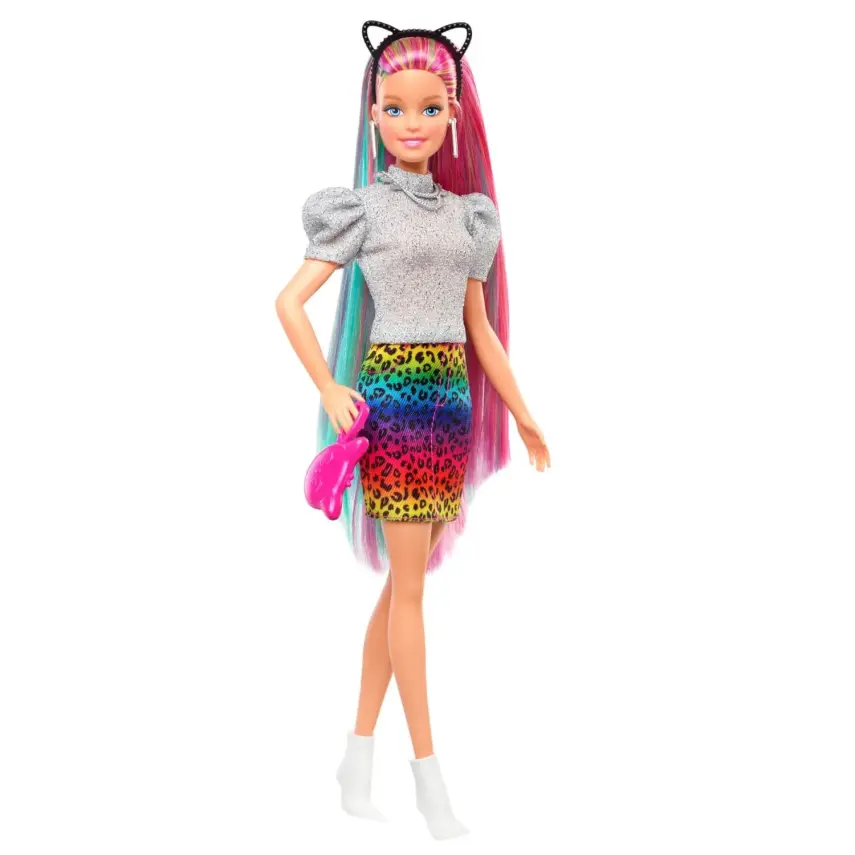 Barbie Leopar Desenli Saçlar Bebeği - 2