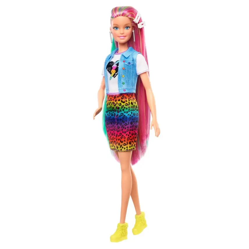 Barbie Leopar Desenli Saçlar Bebeği - 4