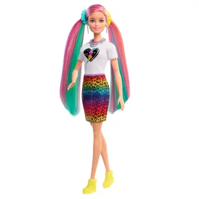 Barbie Leopar Desenli Saçlar Bebeği - 5