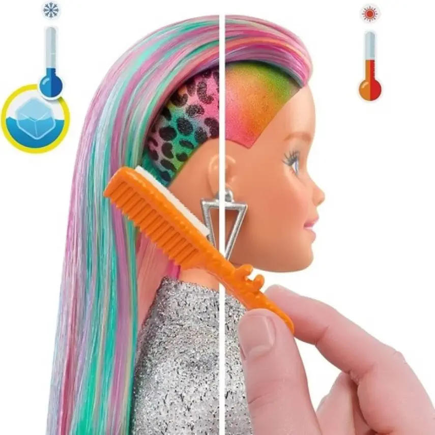Barbie Leopar Desenli Saçlar Bebeği - 3