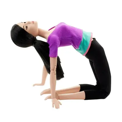 Barbie Sonsuz Hareket Bebeği Esmer Siyah Taytlı (1)