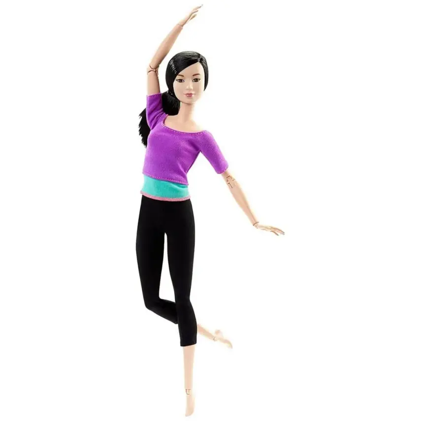Barbie Sonsuz Hareket Bebeği Esmer Siyah Taytlı - 1