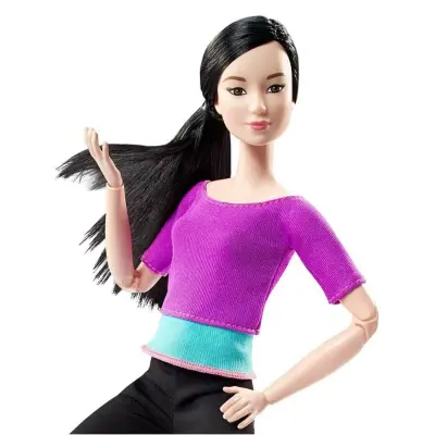 Barbie Sonsuz Hareket Bebeği Esmer Siyah Taytlı - 4