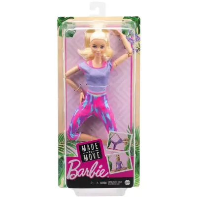 Barbie Sonsuz Hareket Bebeği Sarışın Desenli Taytlı - 6