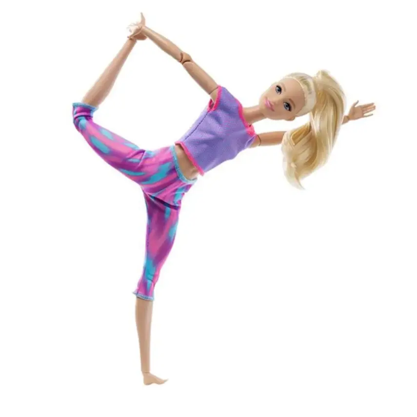 Barbie Sonsuz Hareket Bebeği Sarışın Desenli Taytlı - 2