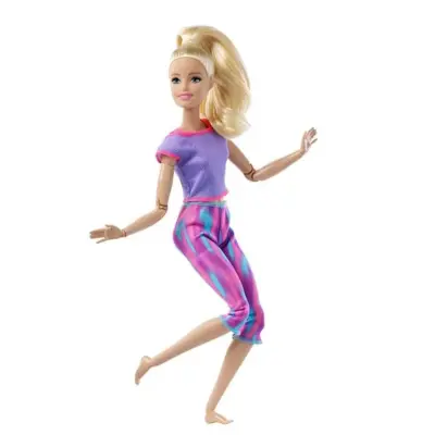 Barbie Sonsuz Hareket Bebeği Sarışın Desenli Taytlı - 4