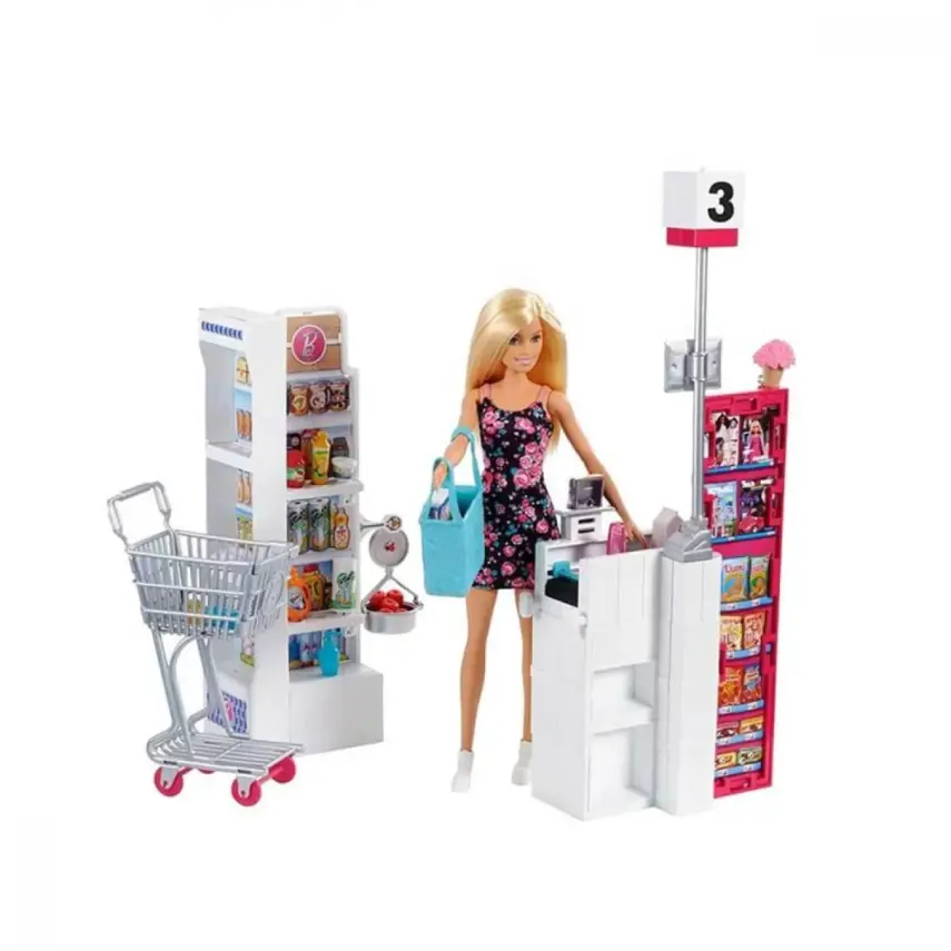 Barbie Süpermarkette Oyun Seti - 1