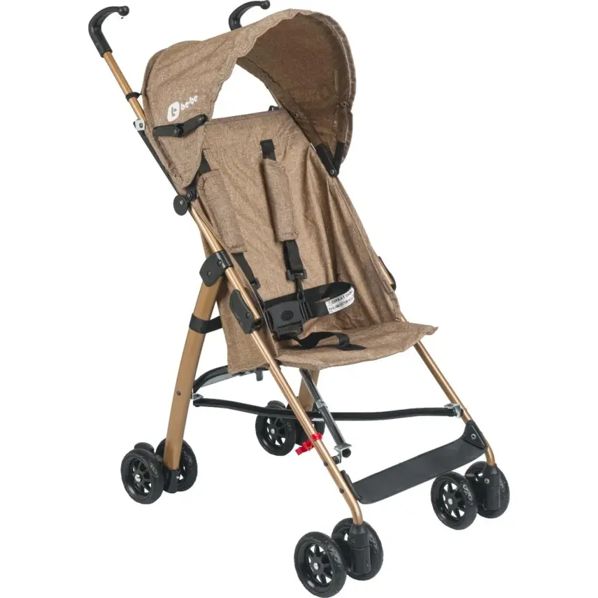 Be-Be Basic Pratik Ultra Hafif Katlanabilir Baston Bebek Arabası Gold Kahve - 1