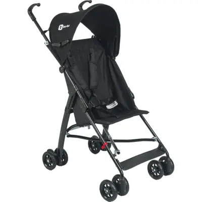 Be-Be Basic Pratik Ultra Hafif Katlanabilir Baston Bebek Arabası  Siyah Siyah