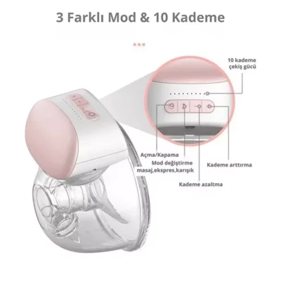 Bebebao P1 240 ML Giyilebilir Elektrikli Süt Sağma Göğüs Pompası - 6