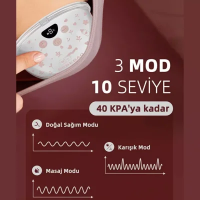 Bebebao P8 Pro 180 ML Yeni Nesil İç Motorlu Giyilebilir Elektrikli Göğüs Pompası Süt Pompası - 5