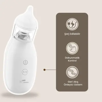 Bebebao Q2 Elektrikli Bebek Burun Aspiratörü Çocuk Burun Temizleme Makinesi Şarjlı - 3