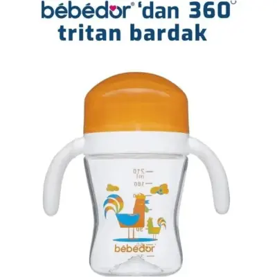 Bebedor 360 Derece Dönen Tritan Kulplu Bardak 210 ml - 6