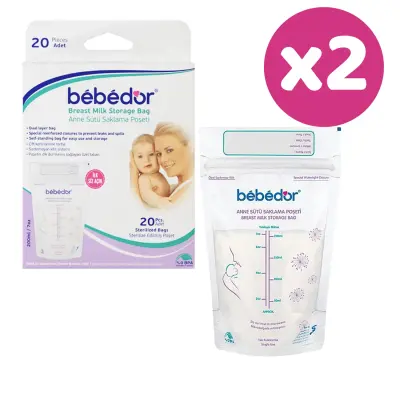 Bebedor Anne Sütü Saklama Poşeti 20li x 2 Adet (1)