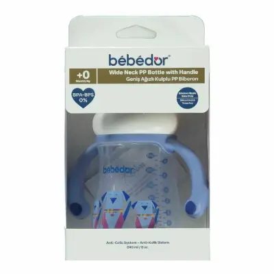 Bebedor Geniş Ağızlı Kulplu PP Biberon 240 ml - 2