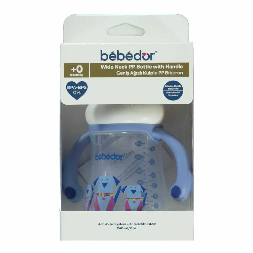 Bebedor Geniş Ağızlı Kulplu PP Biberon 240 ml - 2