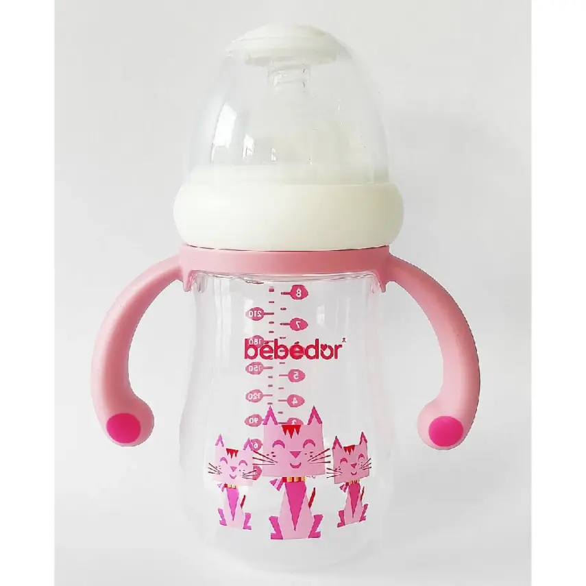 Bebedor Geniş Ağızlı Kulplu PP Biberon 240 ml - 5
