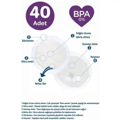 Bebedor Göğüs Pedi 40lı - 7
