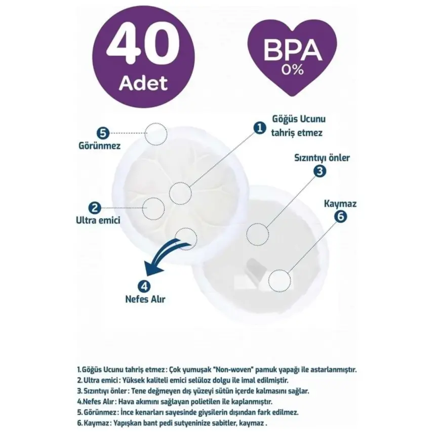 Bebedor Göğüs Pedi 40lı - 3
