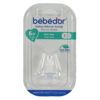 Bebedor Orta Akış 6+ Ay Silikon Yumuşak Biberon Emziği