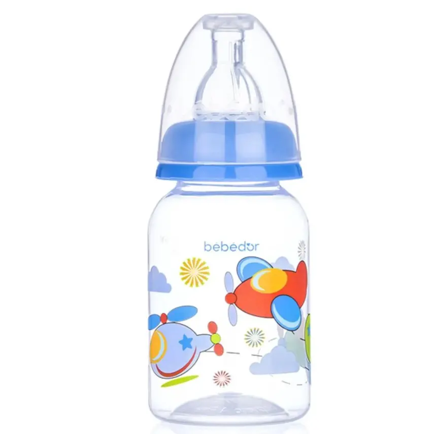 Bebedor Silikon Emzikli PP Biberon 125 ml 0+ Ay Desenli - 1