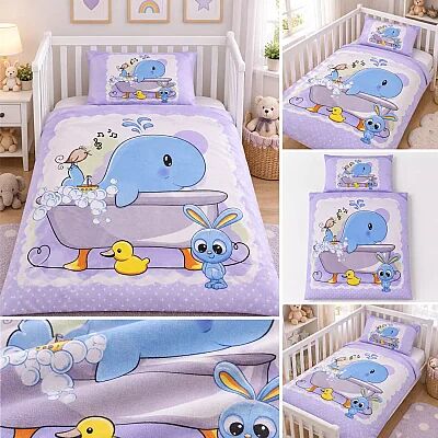 Bebek Nevresim Ve Yastık Kılıfı Seti Friends 100x150 (1)