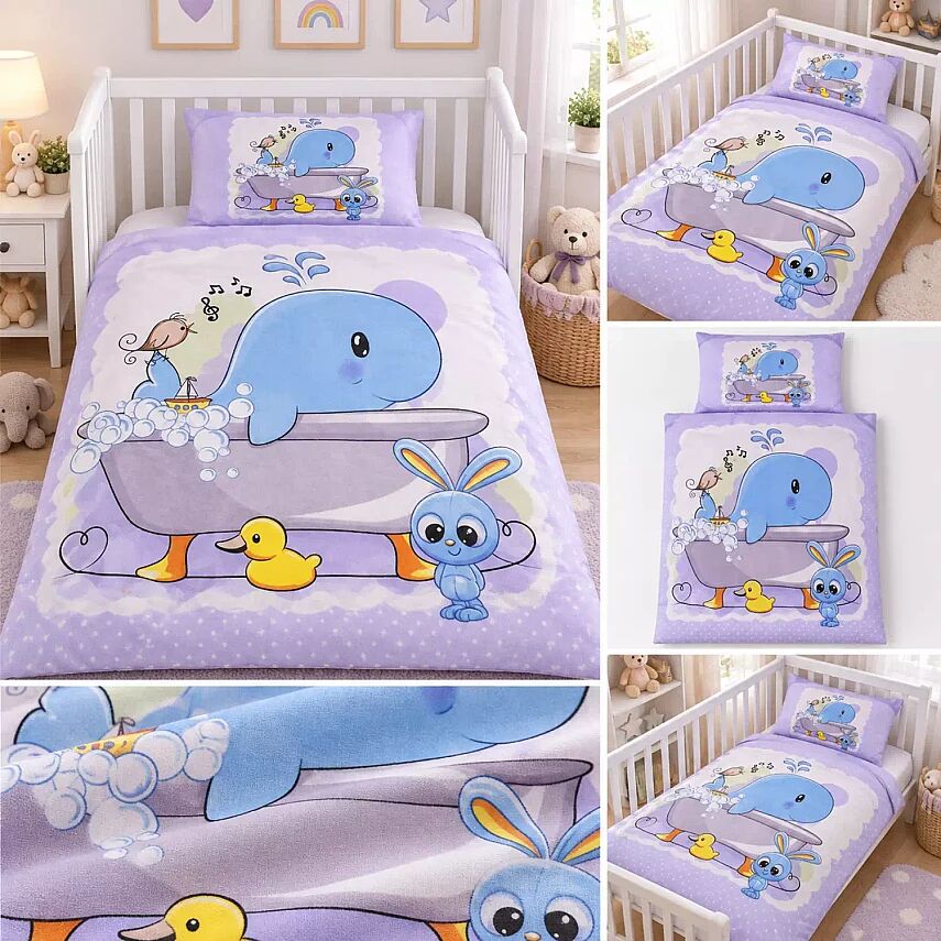 Bebek Nevresim Ve Yastık Kılıfı Seti Friends 100x150 - 2