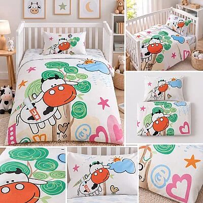 Bebek Nevresim Ve Yastık Kılıfı Seti Meraklı 100x150 (1)