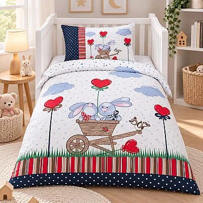 Bebek Nevresim Ve Yastık Kılıfı Seti Rüya 100x150