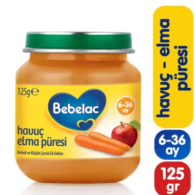 Bebelac Kavanoz Mamaları Havuç Elma 125 gr