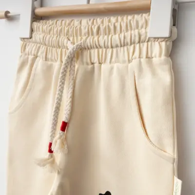 Bebolly 1952 Baskılı Basic Çocuk Eşofman Altı Unisex Bej - 2