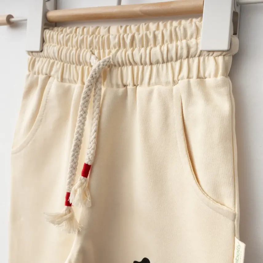 Bebolly 1952 Baskılı Basic Çocuk Eşofman Altı Unisex Bej - 2